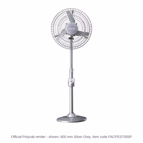 Polycab Superb Air Circulator Pedestal Fan – 450, 600 and 750 mm, 100, 200 and 300 W, Silver Grey