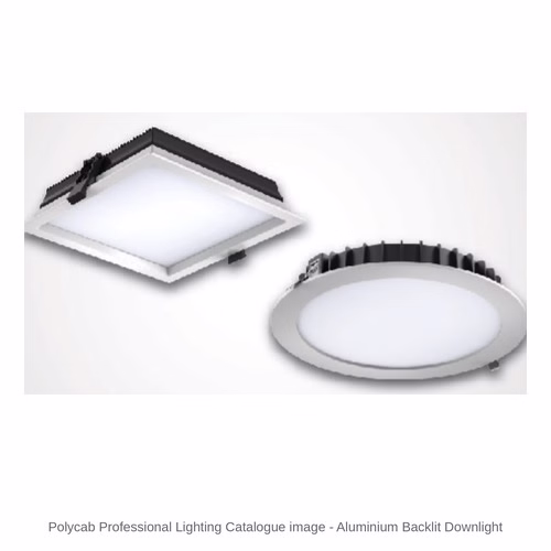 Polycab Aluminium Backlit LED Downlight – Recessed, 12, 15, 18 and 24 W, 6500 K, IP20