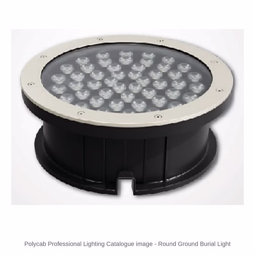 Polycab Round LED Ground Burial Light – White / RGB / RGBW, DMX512, IP66