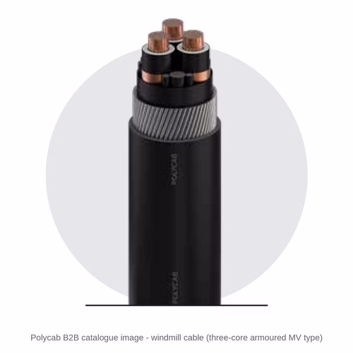 Polycab Windmill (Wind Turbine) Cable – Torsion-Resistant Power and Control Cables, Copper, PVC / XLPE / EPR