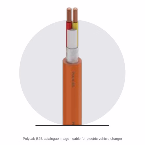 Polycab EV Charger Cable – 2 to 6 Core, PU Sheathed, 450/750 V AC and 1000 V DC, EN 50620 / IEC 62893