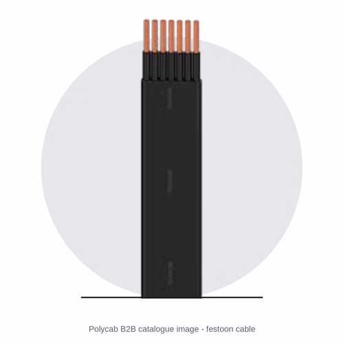 Polycab Festoon Cable – Flat Flexible Multicore Copper, PVC, for Cranes, Hoists and Lifts
