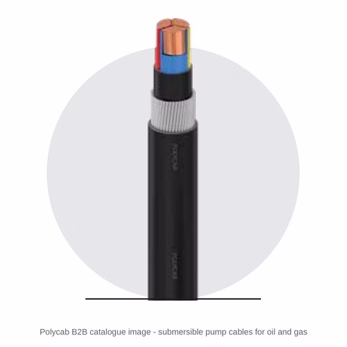 Polycab Oil and Gas Submersible Pump Cable – PP / EPDM Insulated, GI Armoured / Unarmoured, 80 to 180 °C