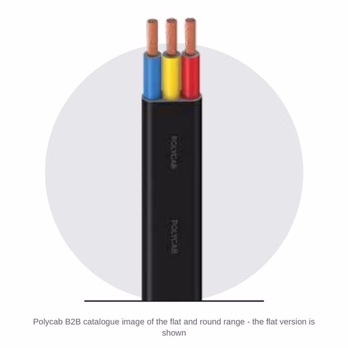 Polycab Round Submersible Cable – 3 and 4 Core, 1.5 to 120 sq mm, Class 5 Copper, PVC / XLPE Insulated