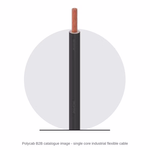 Polycab Single Core Industrial Flexible Cable – 0.5 to 630 sq mm, Class 5 Copper, Flame-Retardant Insulation
