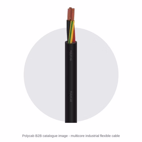 Polycab Multicore Industrial Flexible Cable – 2-61 Core up to 4 sq mm, 2-4 Core up to 120 sq mm, Copper