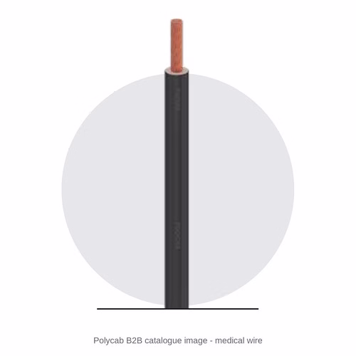 Polycab Medical Wire – Bare Copper, Cross-Linked HFFR Insulated, Fungus Free, IS 17048