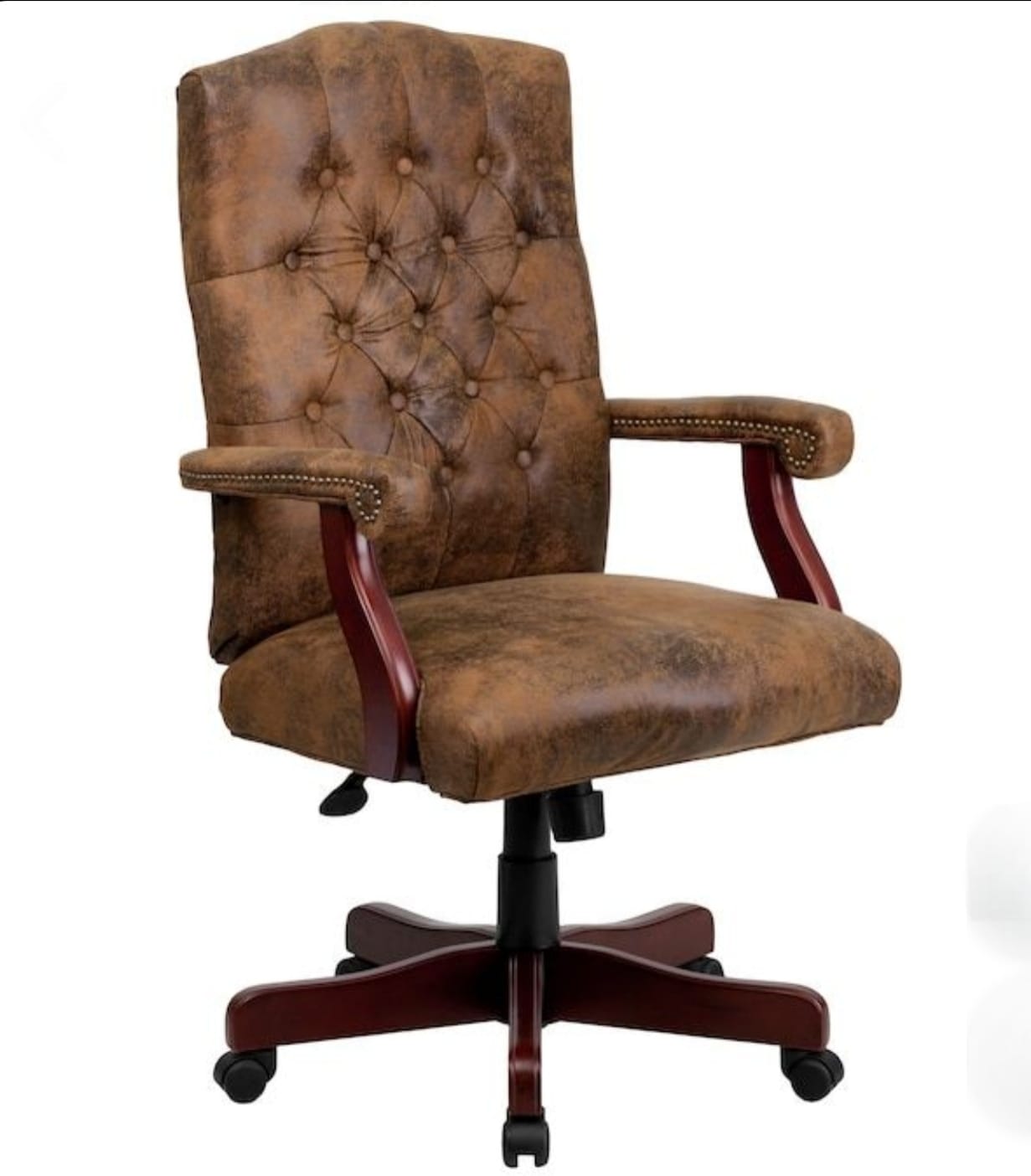 Wooden High Back Revolving Chair-91