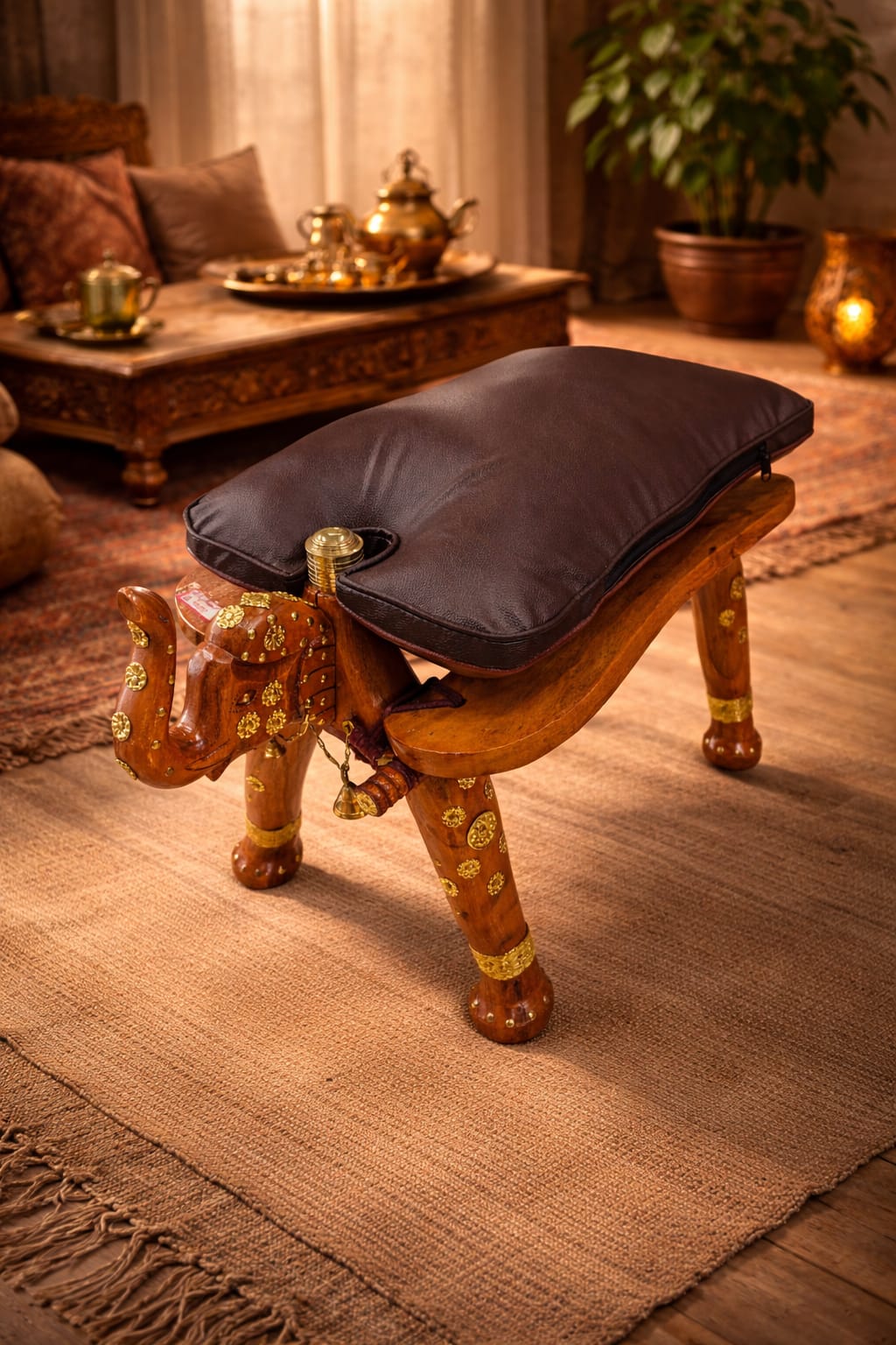 Wooden Elephant stool