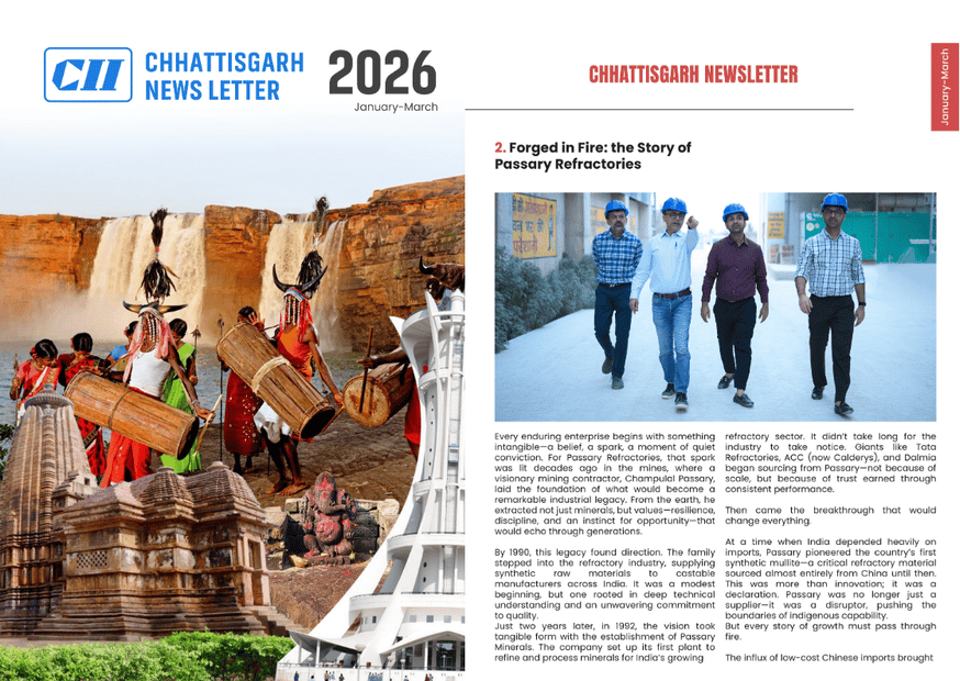 Passary Refractories Featured in the CII Chhattisgarh Newsletter | January–March 2026